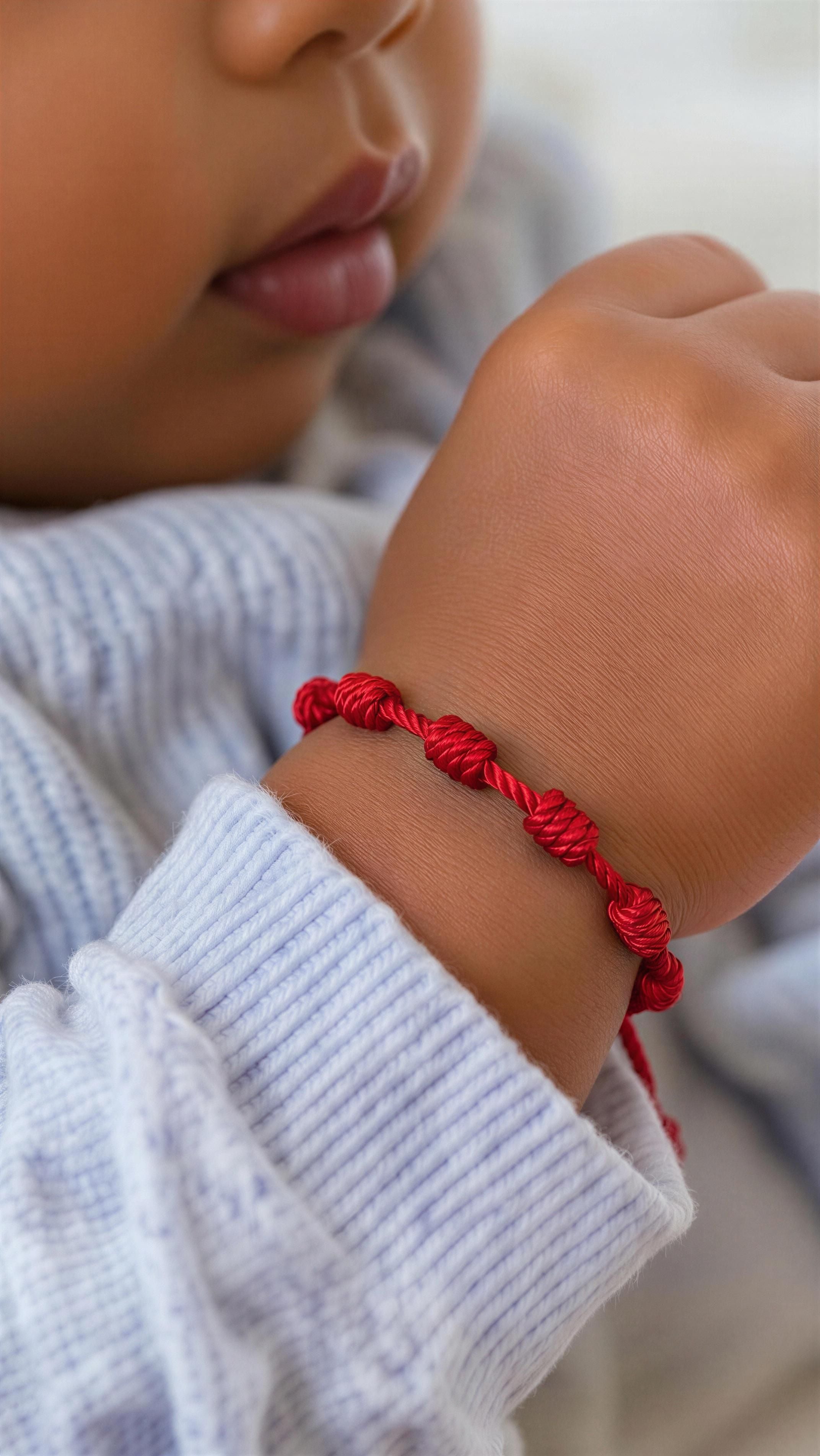 Red Luck Bracelet with Protective Eye for Children