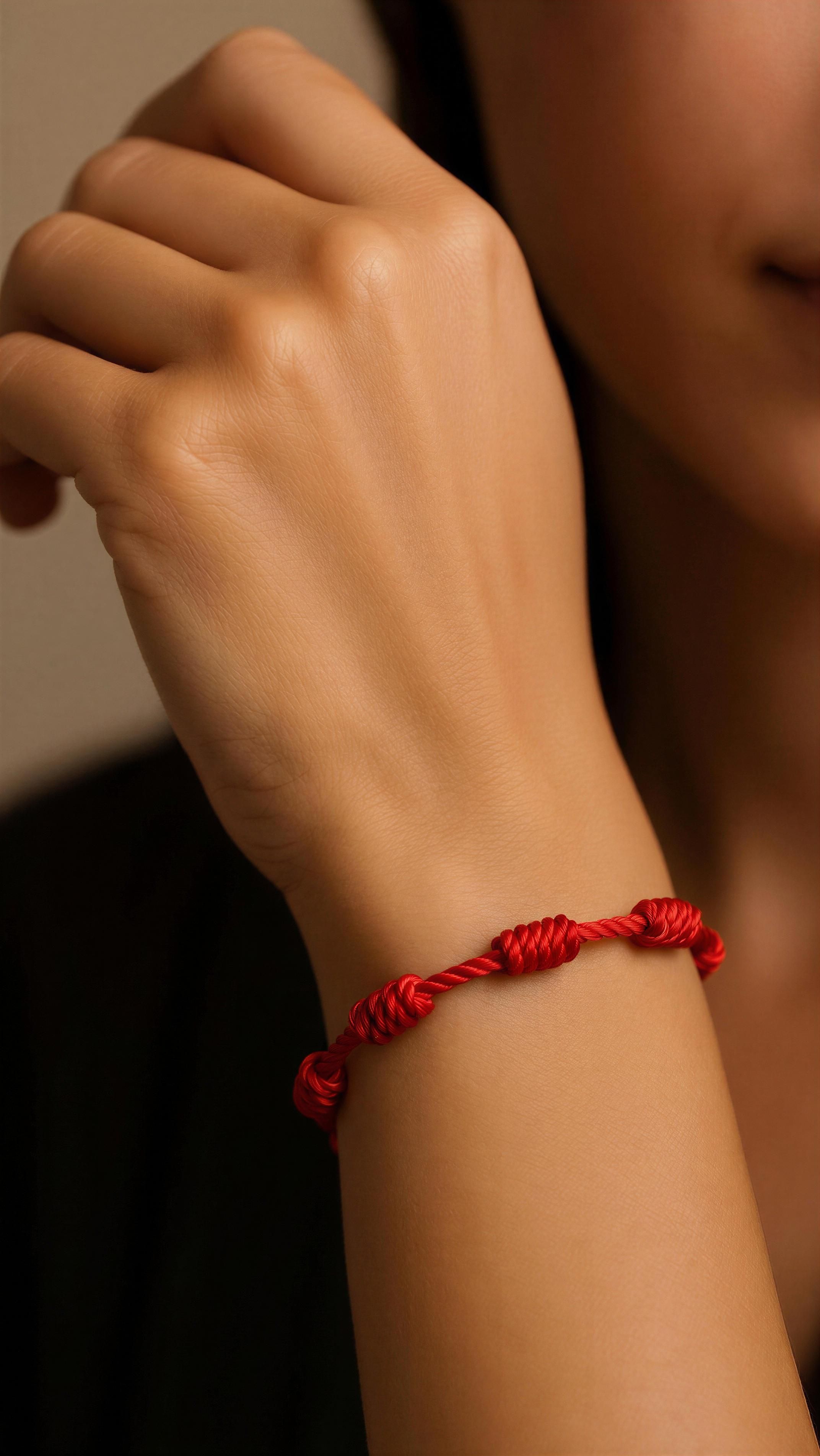 Red Seven-Knot Bracelet