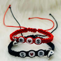 Personalized Couples Initial Adjustable Bracelet Set,