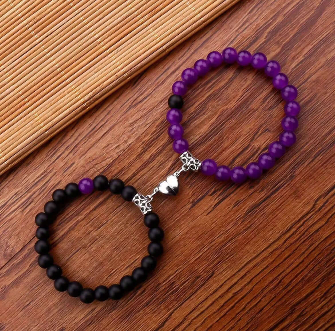 Matching Heart Magnetic Bracelets for Couples