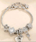 Heart Stainless Steel Stackable Bangle for Women white