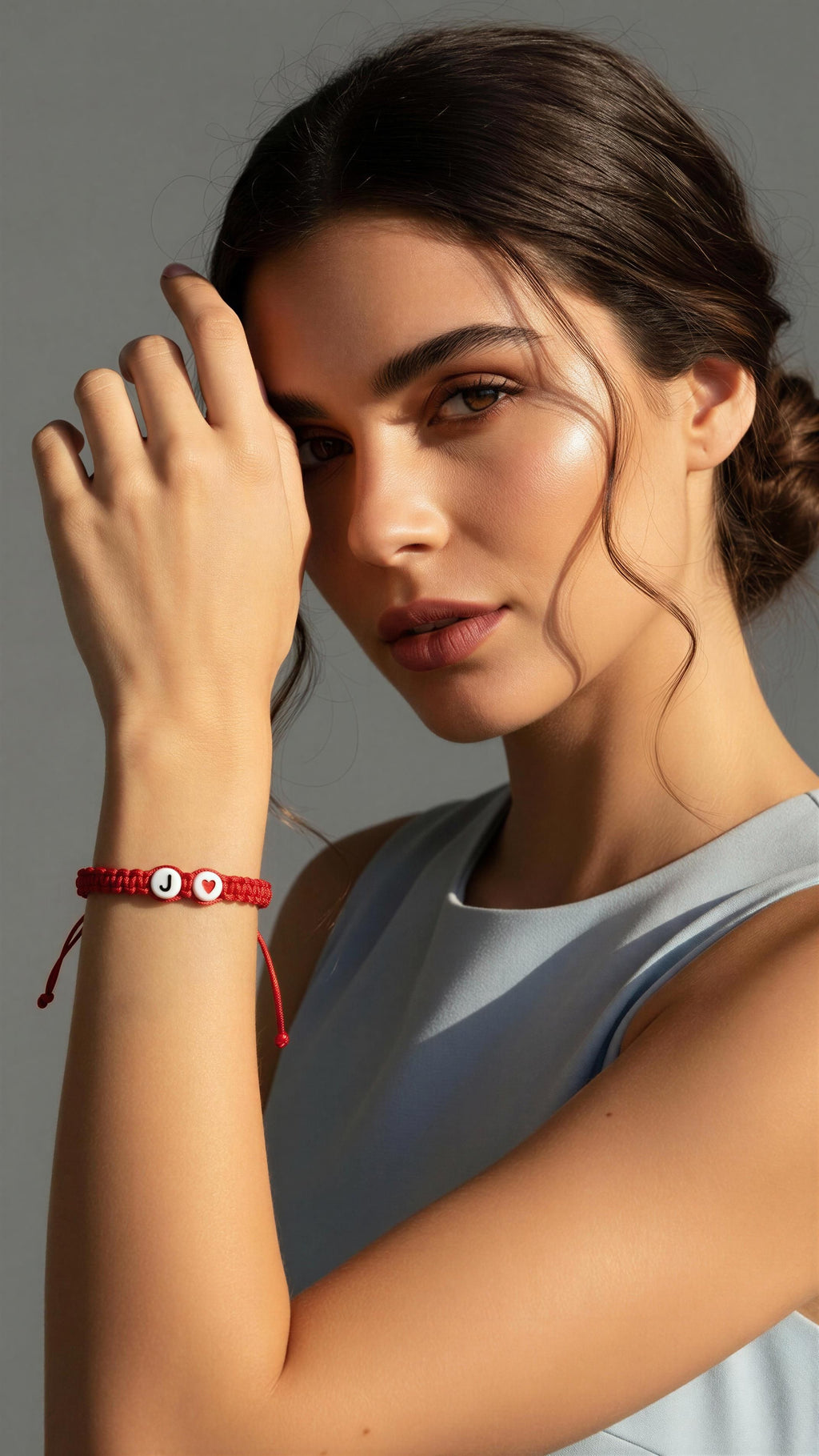 Personalized Red Rope Friendship Bracelets with Initials J, Heart Accent, Customizable Bangle for Couples, Daily Fashion Accessory for Special Bonds