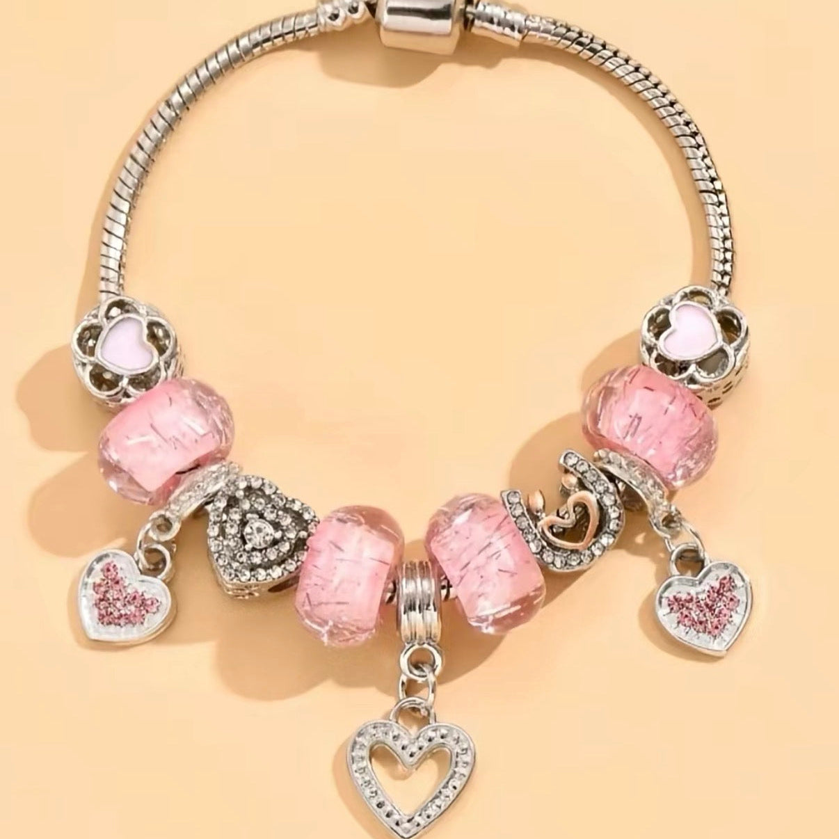 Heart Stainless Steel Stackable Bangle for Women