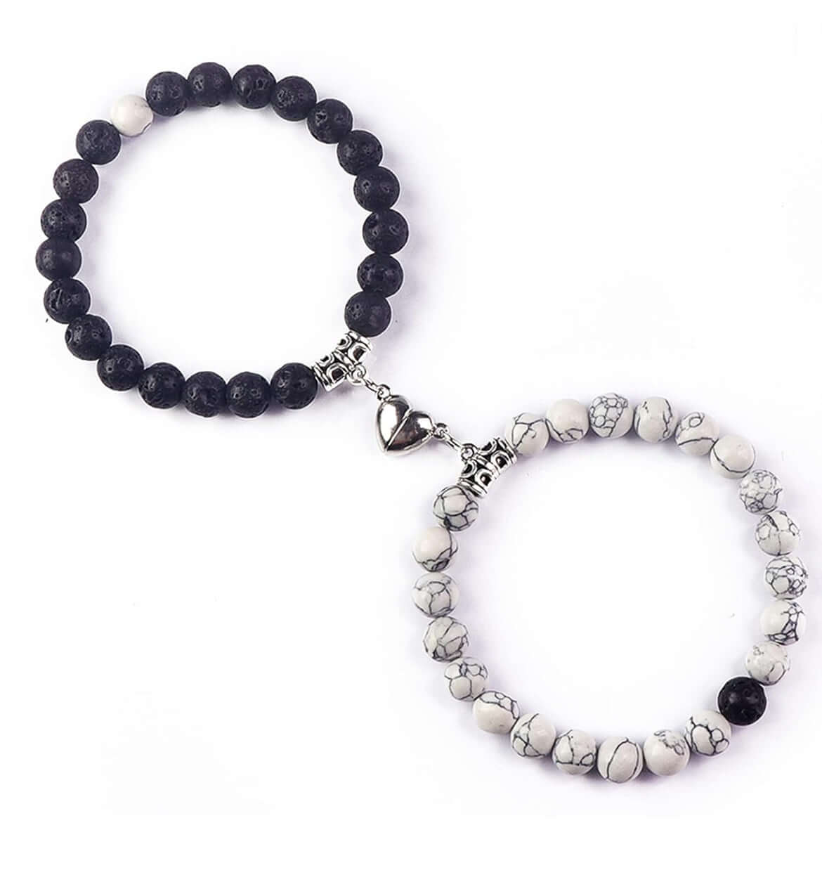Matching Heart Magnetic Bracelets for Couples