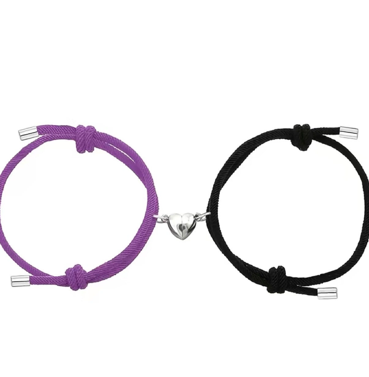 Magnetic Heart Couple Bracelet Set Adjustable Gift 