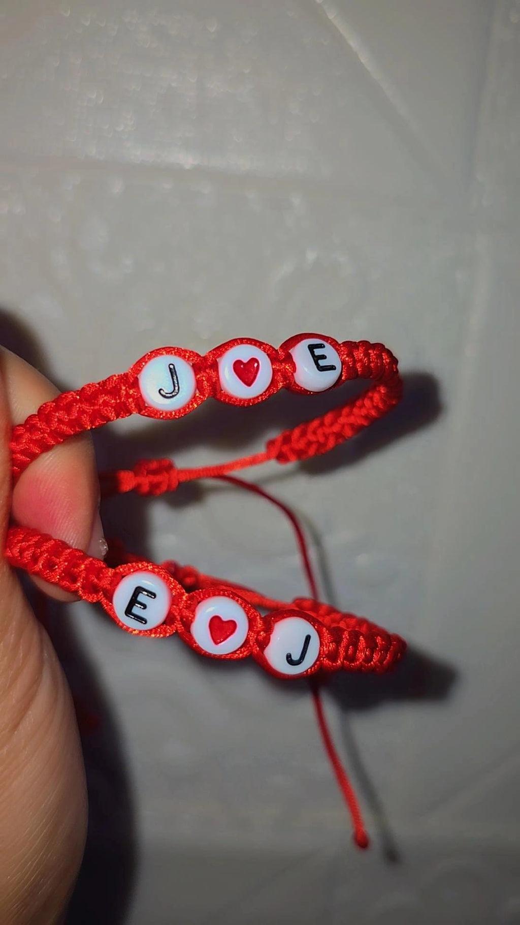Personalized Couples Initial Adjustable Bracelet Set, Red-Red Braided Fashion Matching Bracelets with Custom Letters & Heart Charm, Trendy Daily Jewelry Ideal Gift for Couples