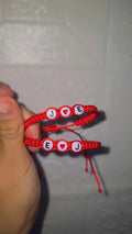 Personalized Couples Initial Adjustable Bracelet Set, Red-Red Braided Fashion Matching Bracelets with Custom Letters & Heart Charm, Trendy Daily Jewelry Ideal Gift for Couples