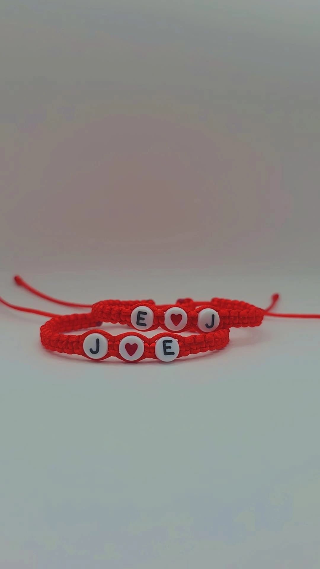 Personalized Couples Initial Adjustable Bracelet Set