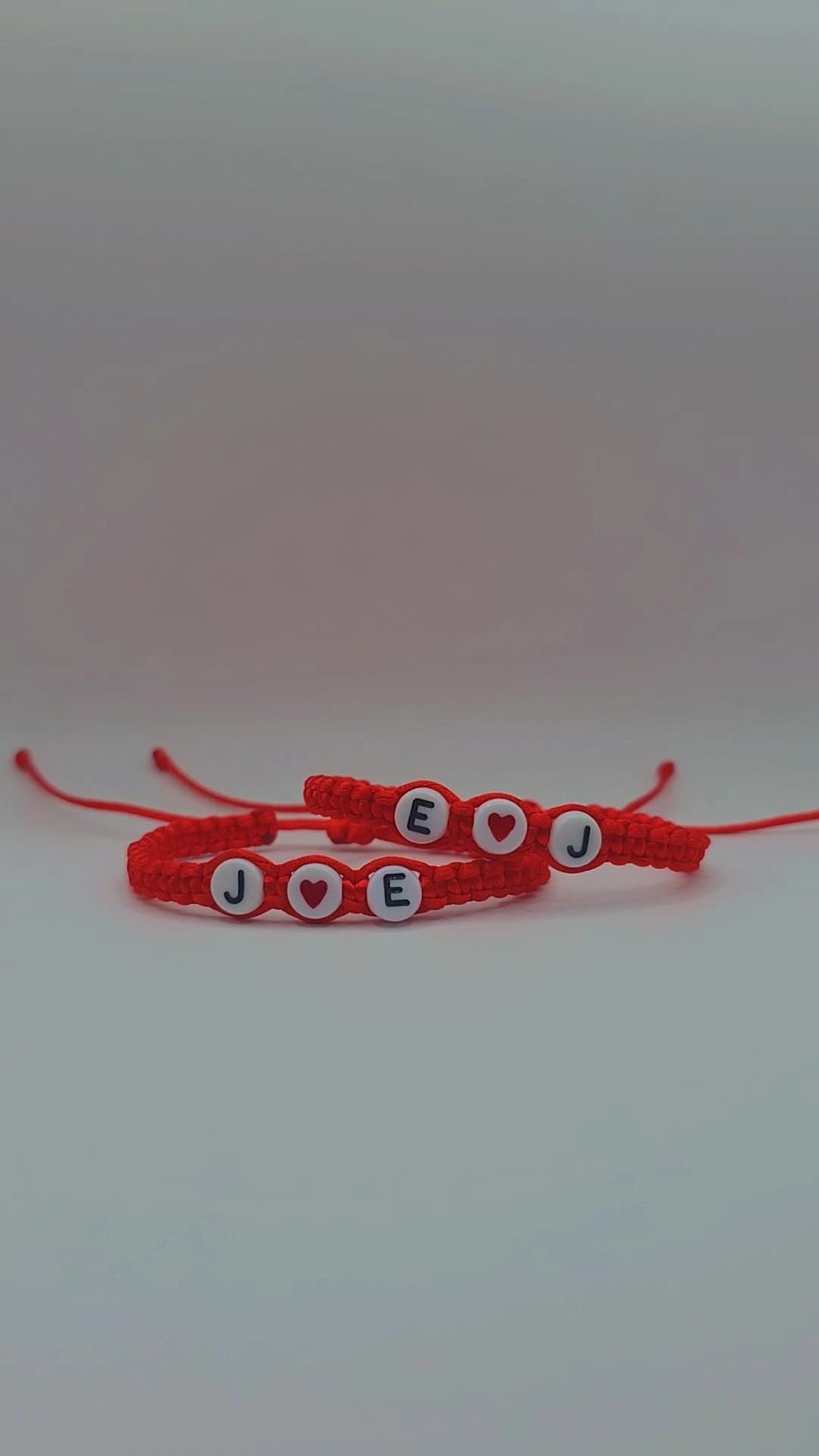 Personalized Couples Initial Adjustable Bracelet Set