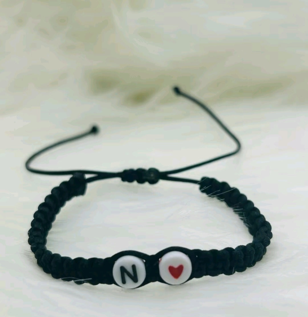 Personalized Red Rope Friendship Bracelets with Initials