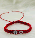 Custom Red Rope Bracelet with Initials & Heart red