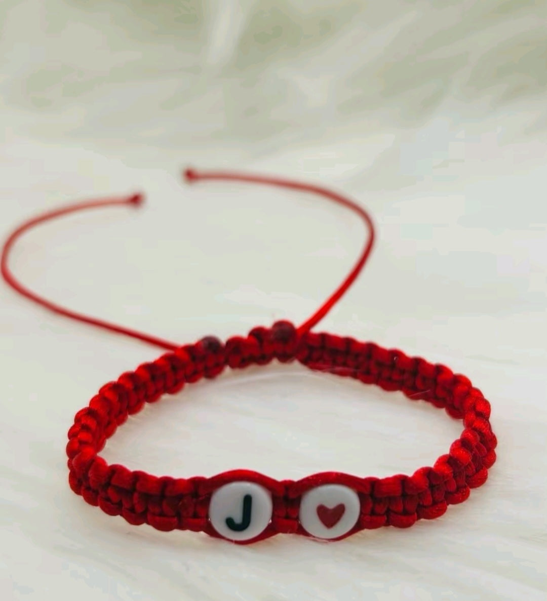 Personalized Red Rope Friendship Bracelets with Initials