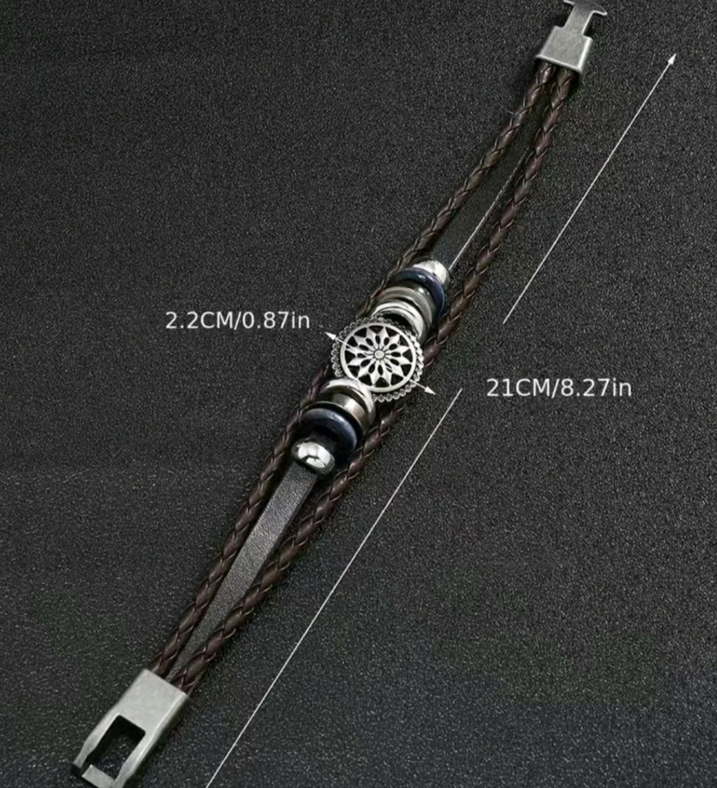 Men’s Leather Bracelet with Stainless Steel Clasp | Alexandraa Shop