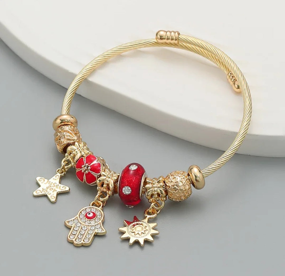 Stainless steel bracelet for women, an ideal gift. Evil eye, red eye, blue eye