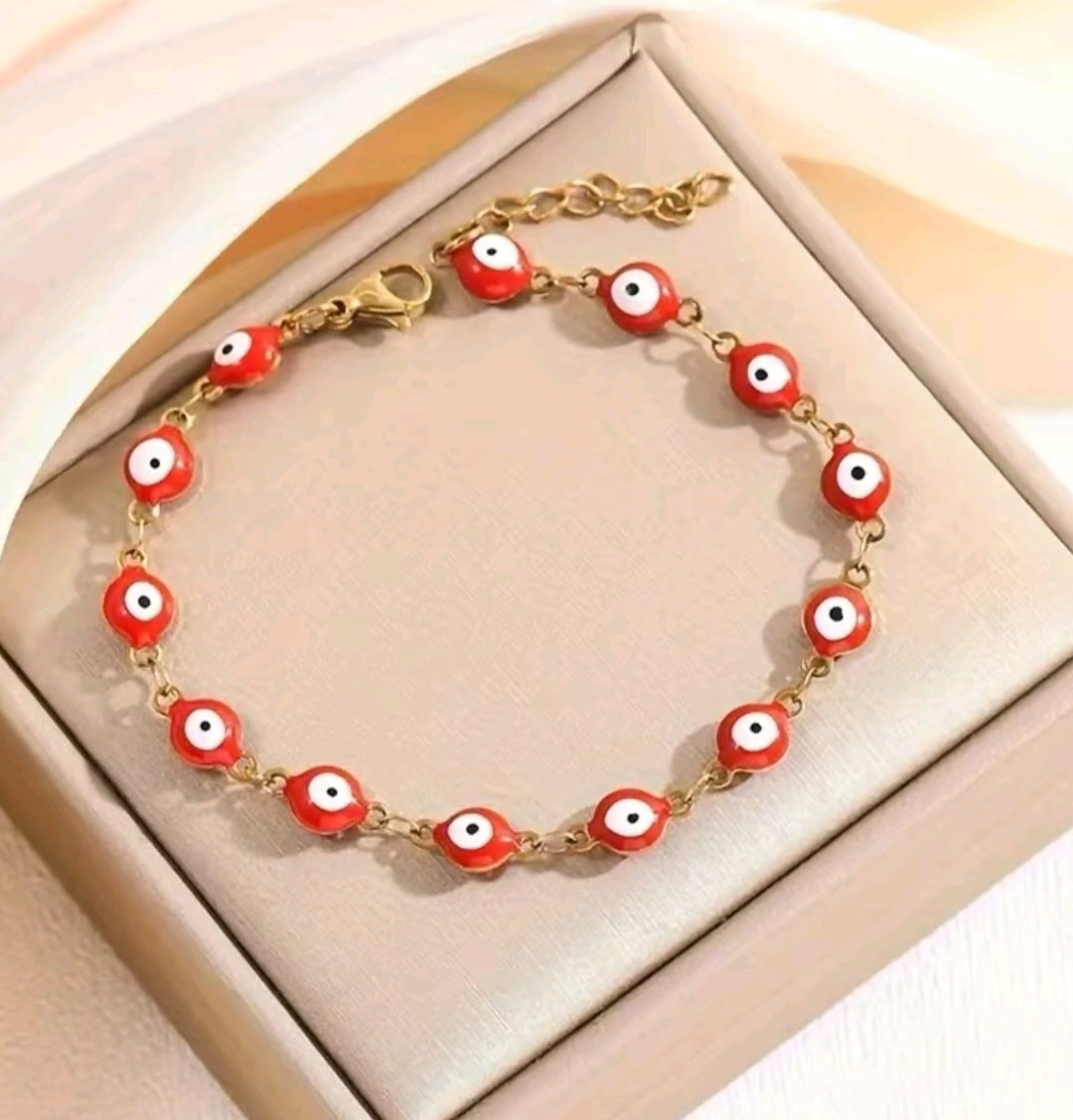 Pulsera acero inoxidable con ojitos turcos para mujer y para hombre